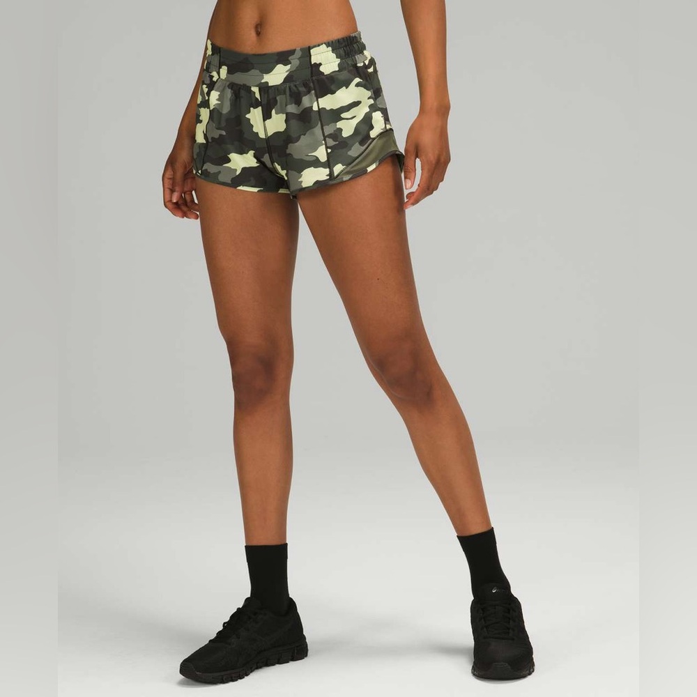 Lululemon Hotty Hot Low Rise Lined Short 2.5”in Camo Crispin Green: 12